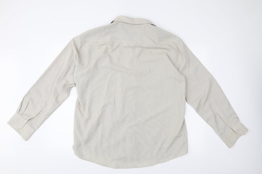 Avenue Mens Beige Button-Up Size XL