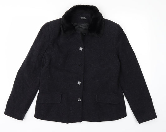 Womens UK Size 12 Etam Black Overcoat
