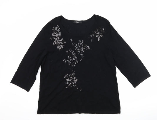 bm Collection Womens Black Pullover Jumper Size M