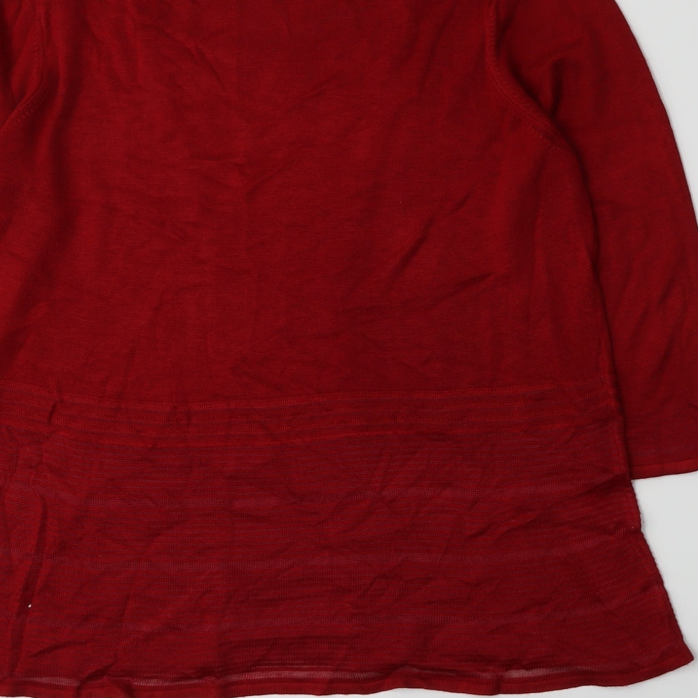 Per Una Womens Red Pullover Jumper Size 16 -
