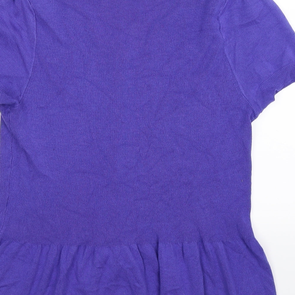 Marks and Spencer Womens Purple Knit Cardigan Jumper Size 16