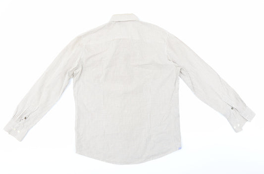 Mens UK Size L Hampton Republic Brown Button-Up Long Sleeve Casual Shirt