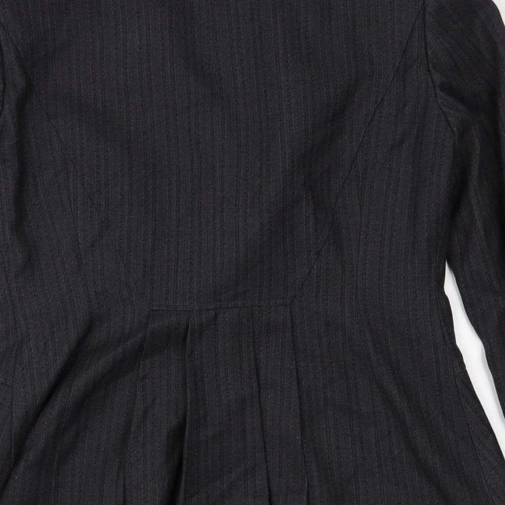 NEXT Womens Grey Striped Jacket Suit Jacket Size 12