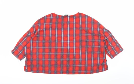 BDG Womens Red Plaid Basic Blouse Size S
