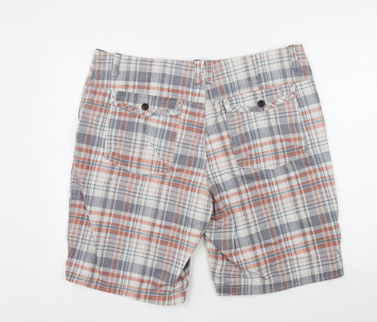 Marks and Spencer Womens Multicoloured Check  Bermuda Shorts Size 42 in