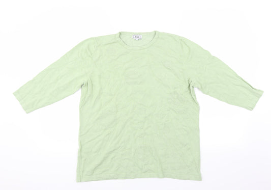 text Womens Green Pullover Jumper Size L