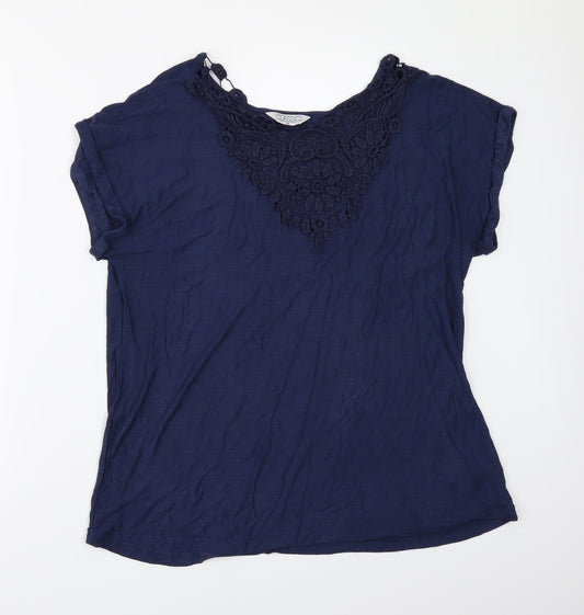 Womens UK Size 14 Classic Blue Basic T-Shirt
