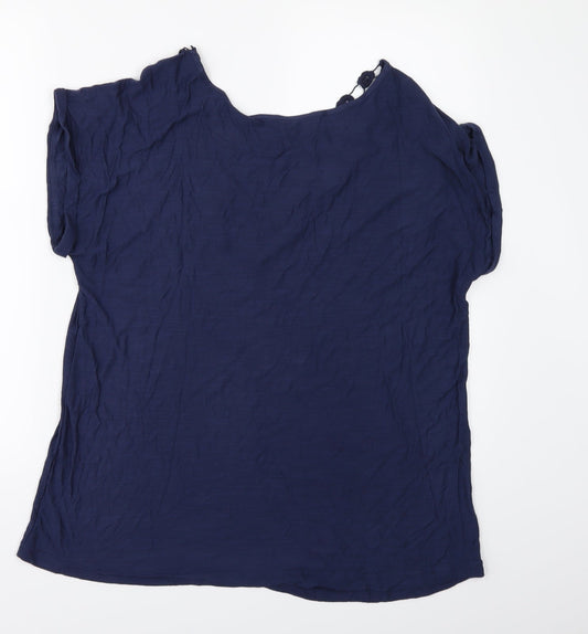 Womens UK Size 14 Classic Blue Basic T-Shirt