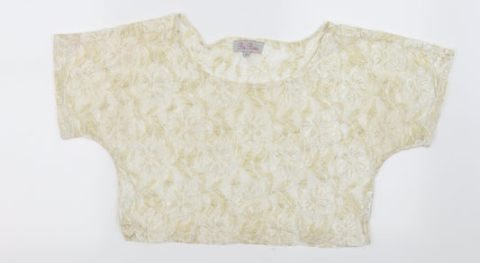 Womens UK Size 12 Be Beau White Basic Blouse