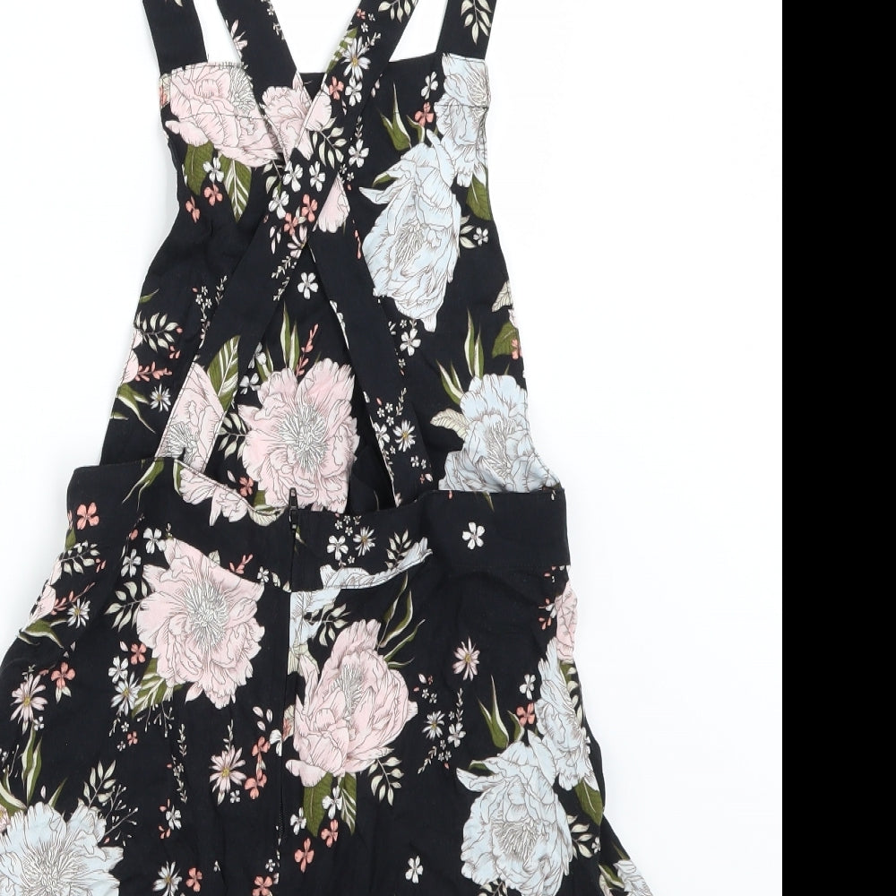 H&M Womens Black Floral Romper One-Piece Size 10