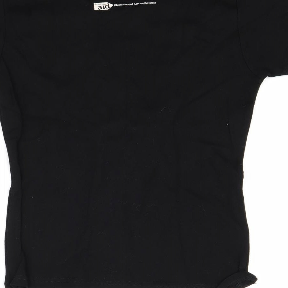 Womens UK Size M Preworn Black Basic T-Shirt