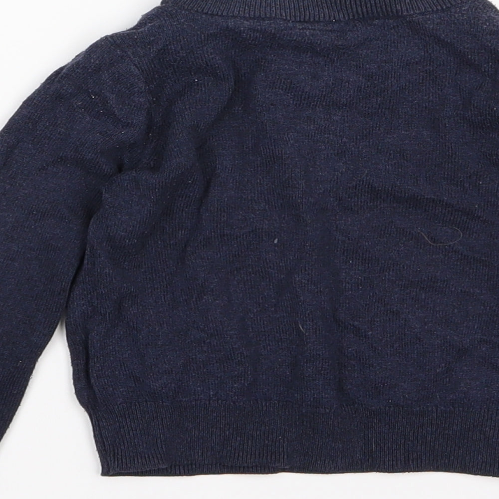 Gao Girls Blue Knit Pullover Jumper Size 3 Years - Owl