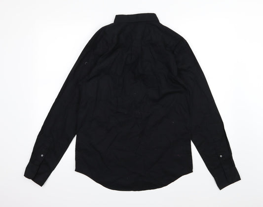 Old Navy Mens Black Woven Button-Up Size S