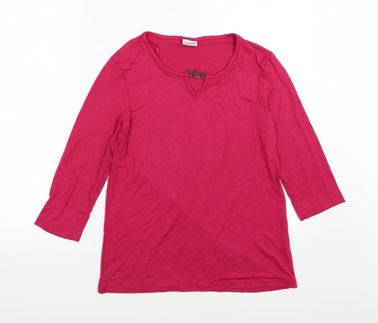 Womens UK Size 10 Damart Pink Basic T-Shirt