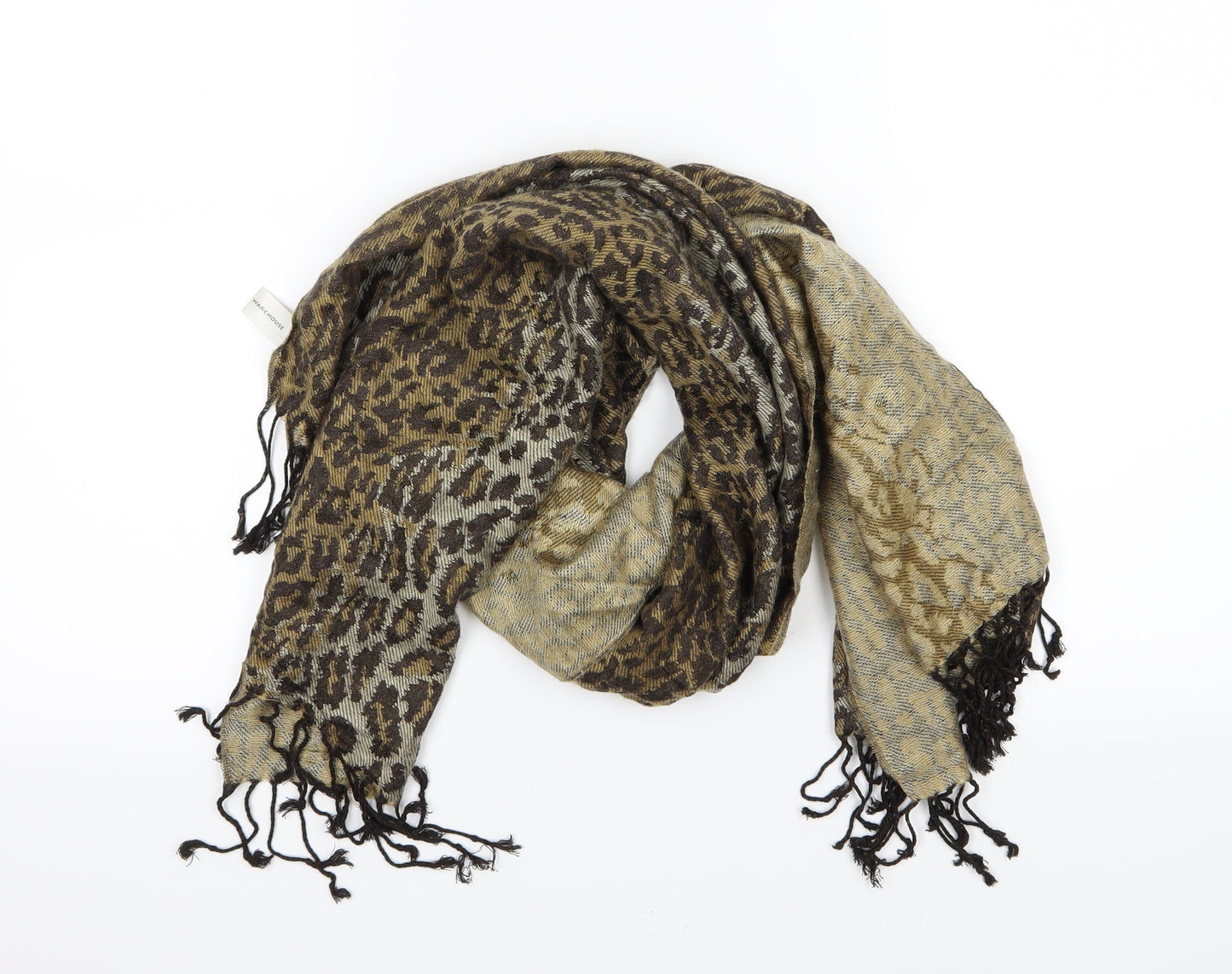 Warehouse Womens Brown Animal Print Scarf