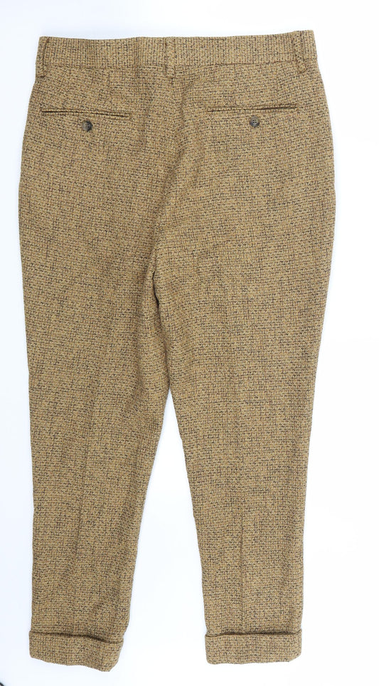 Womens UK Size 32 ASOS Regular Fit Cropped Brown Trousers