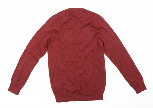 Marks and Spencer Mens Red Knit Pullover Jumper Size XS