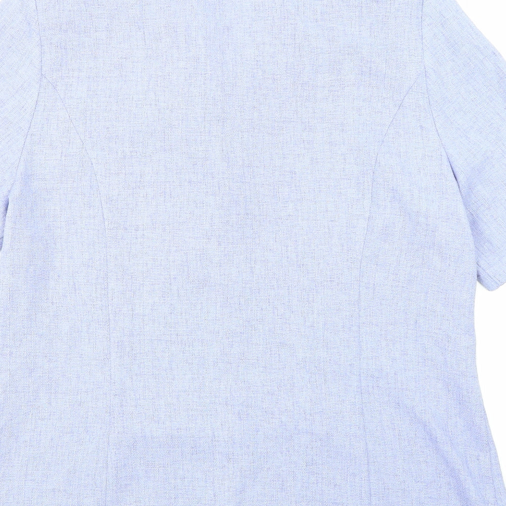 Classics Womens Purple Basic Button-Up Size 14