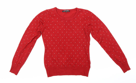 Elizabeth Scott Womens Red Pullover Jumper Size S
