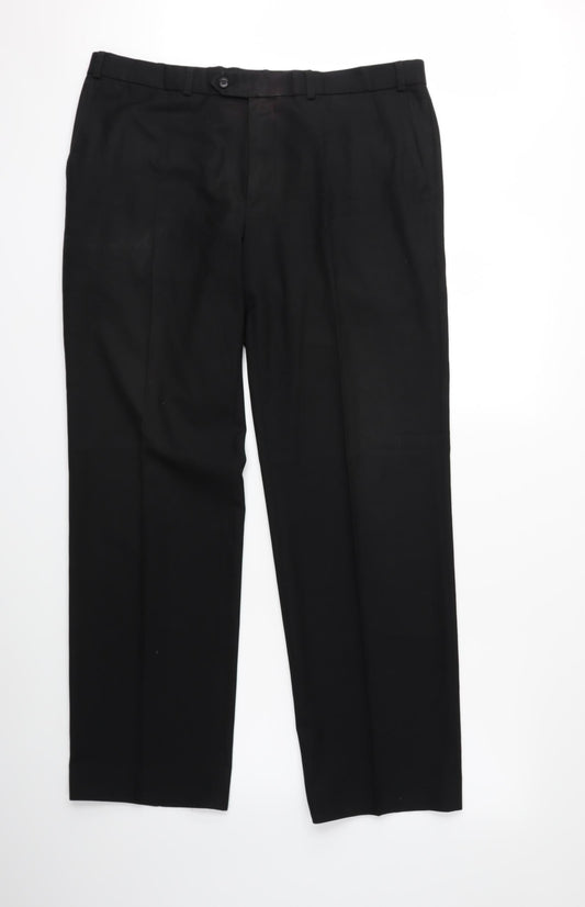 Preworn Mens Black Trousers Size 38 in L30 in