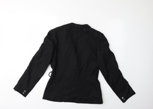 Preworn Womens Black Rayon Jacket Size 14