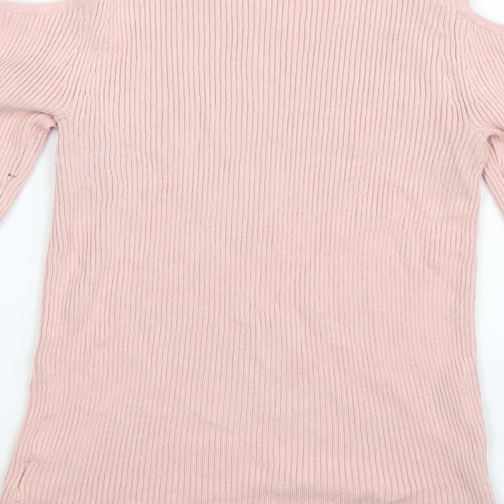 Young Dimension Girls Pink Knit Pullover Jumper Size 11-12 Years