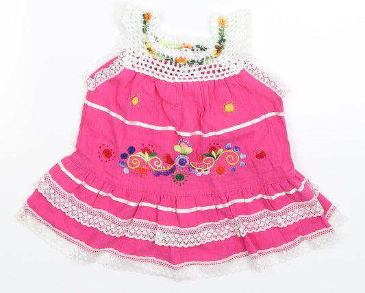 Preworn Girls Pink Fit & Flare Size 2 Years