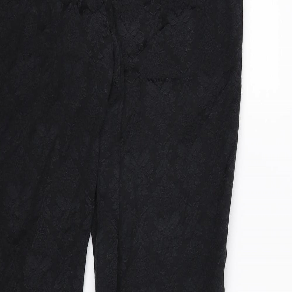 Zara Womens Black Floral Trousers Size L L26 in