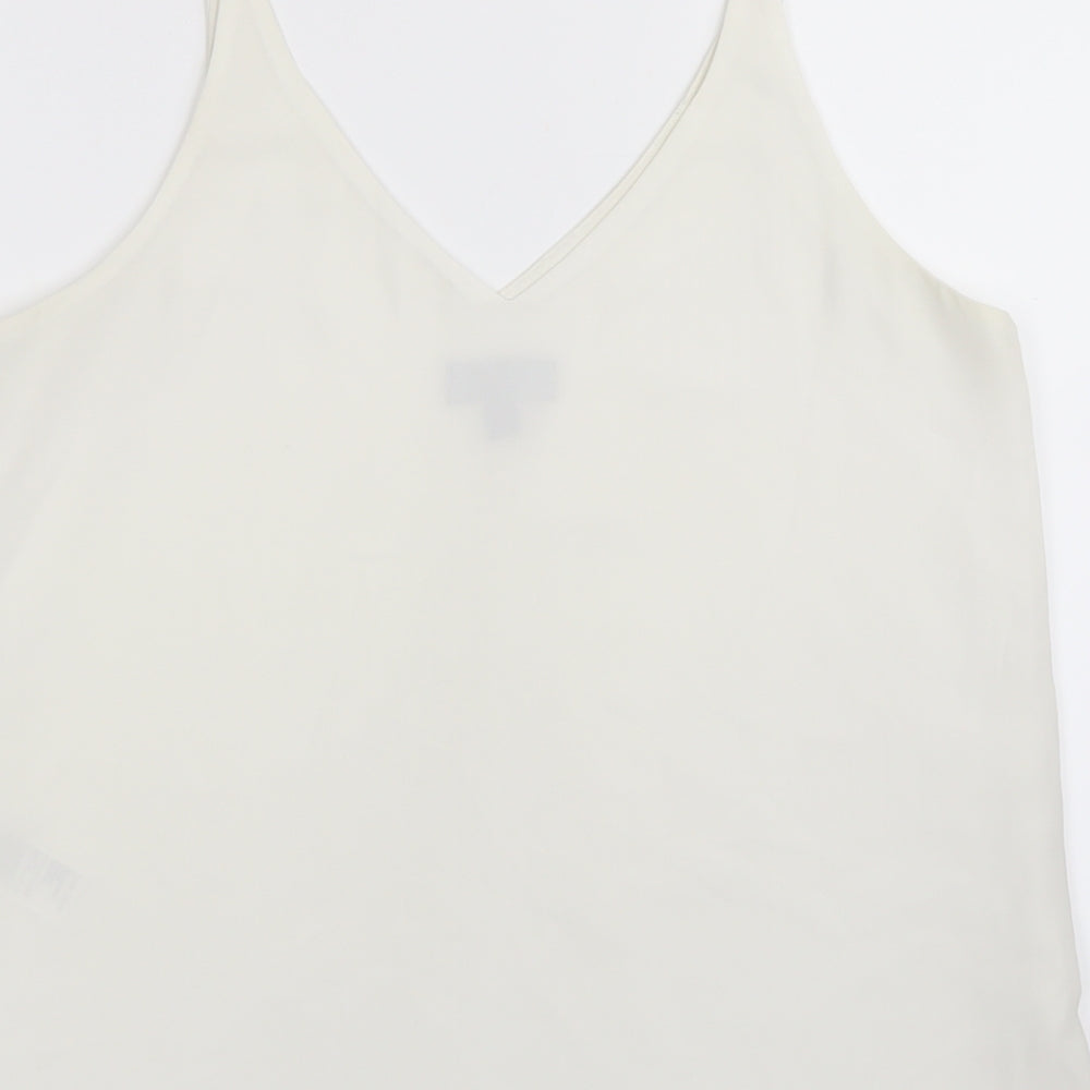 Womens UK Size 10 Topshop White Basic Tank