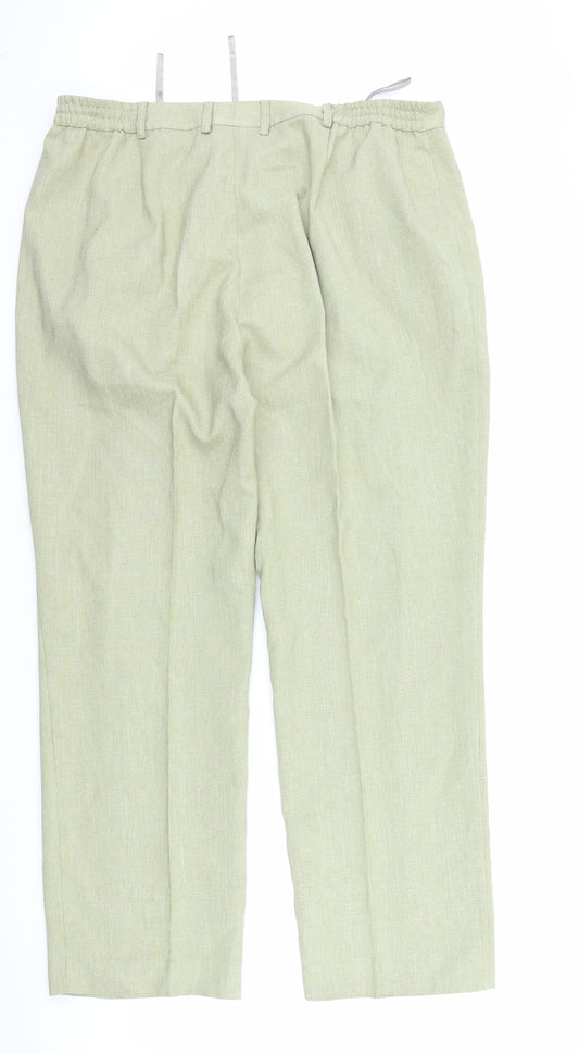 Womens UK Size 20 Preworn Regular Fit Green Trousers