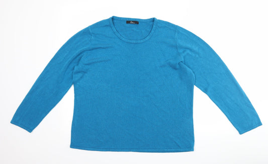 bm Collection Womens Blue Pullover Jumper Size L