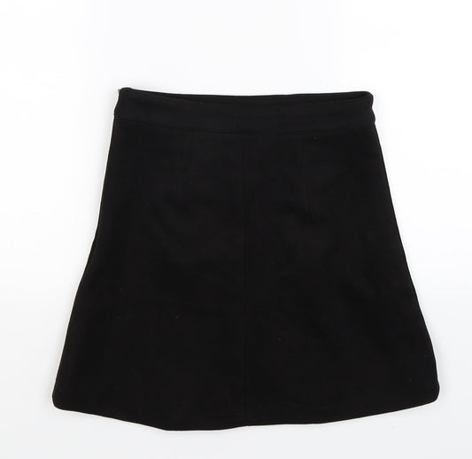 a collection Womens Black Velour Pleated Skirt Size S