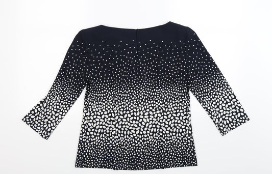 Ann Taylor Womens Blue Polka Dot Basic Blouse Size S