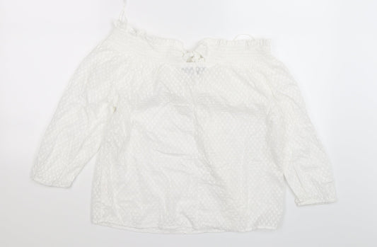 Primark Womens White Polka Dot Tunic T-Shirt Size 12