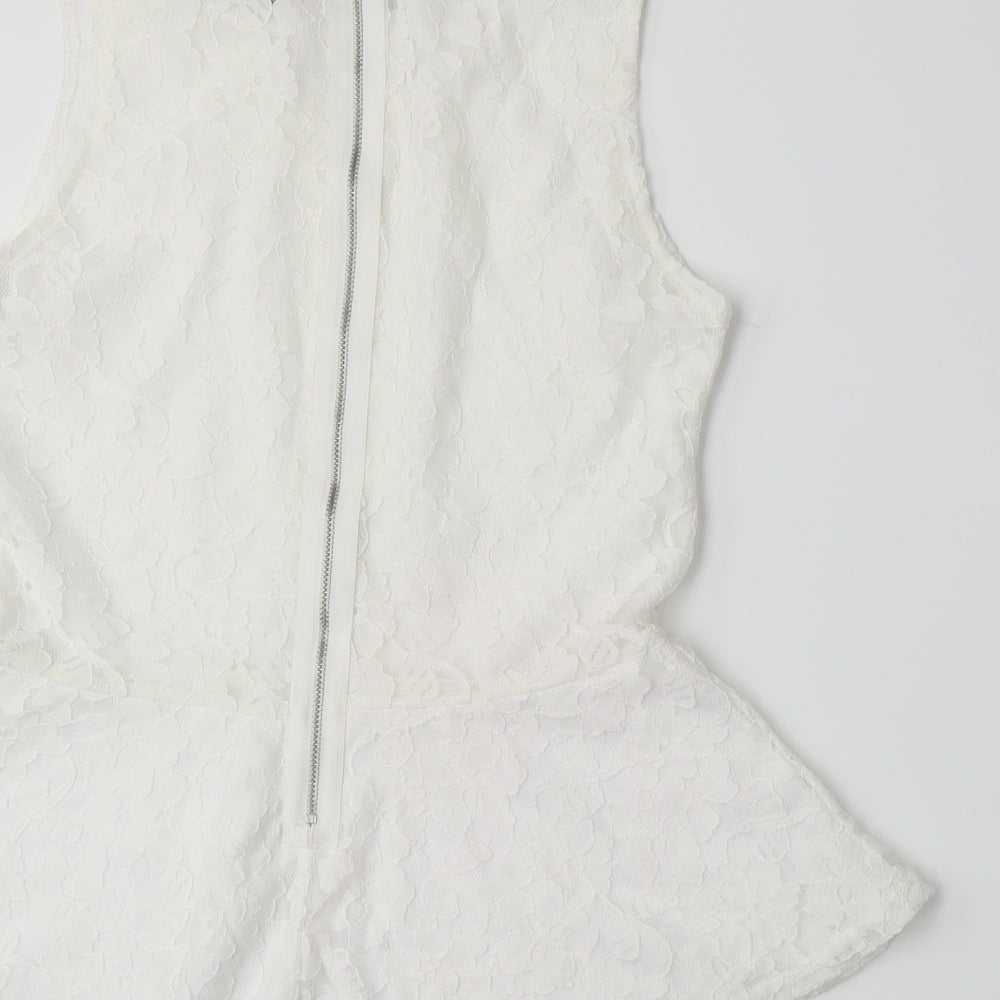 Womens UK Size M Divided by H&M White Basic Tank
