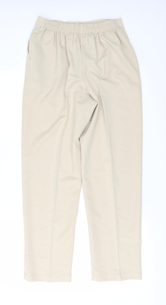 Womens UK Size 12 Preworn Regular Fit Beige Trousers