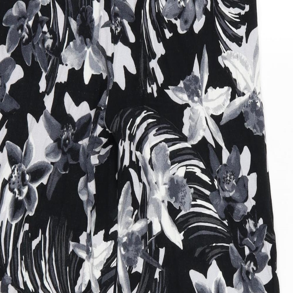 TU Womens Grey Floral Trousers Size 10 L27 in - Short leg