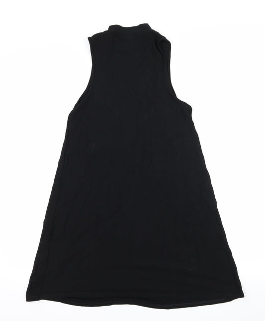 Topshop Womens Black Jersey T-Shirt Dress Size 6