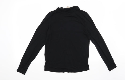 Womens UK Size 10 Kley Black Basic Button-Up
