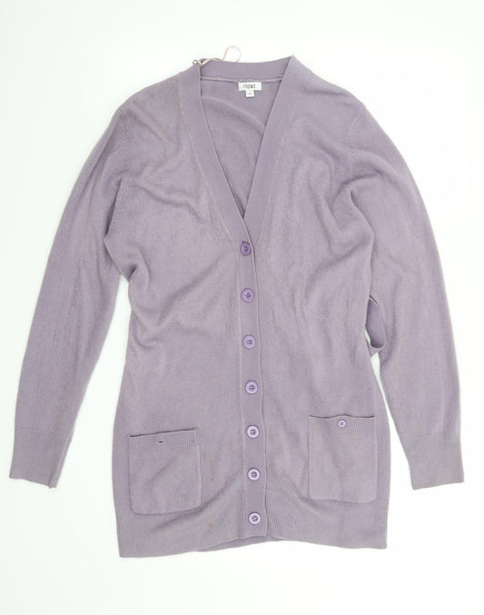 Text Womens Purple Cardigan Jumper Size L