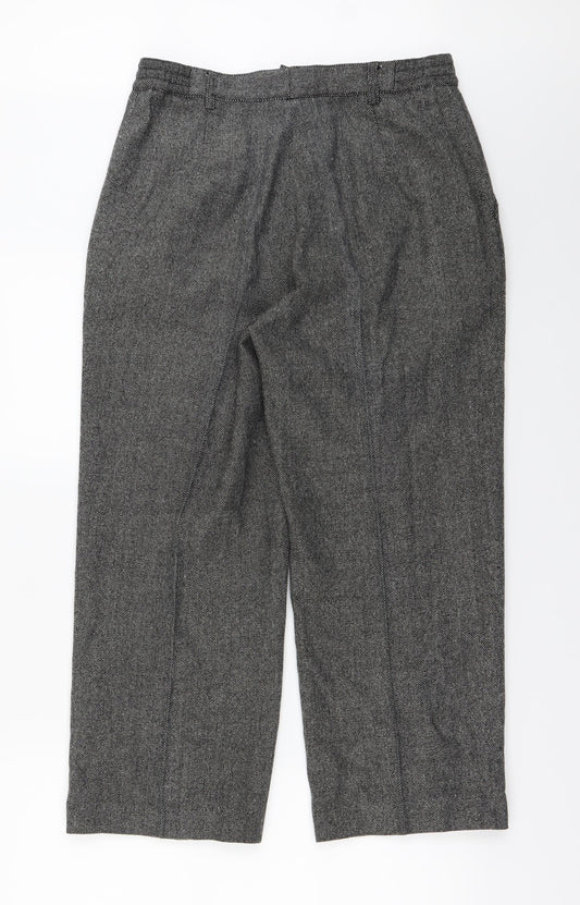 Womens UK Size 14 Oscar B Regular Fit Black Trousers
