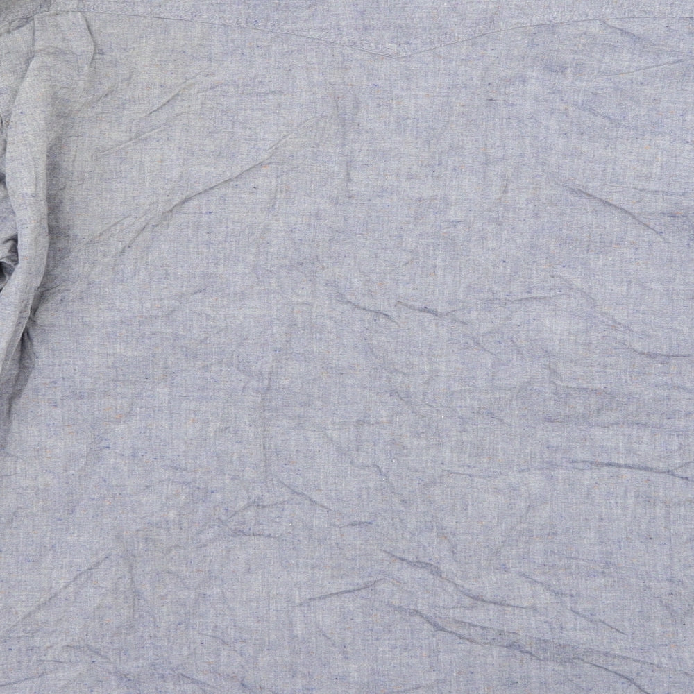 Mens UK Size L Mossimo Blue Button-Up Long Sleeve Casual Shirt