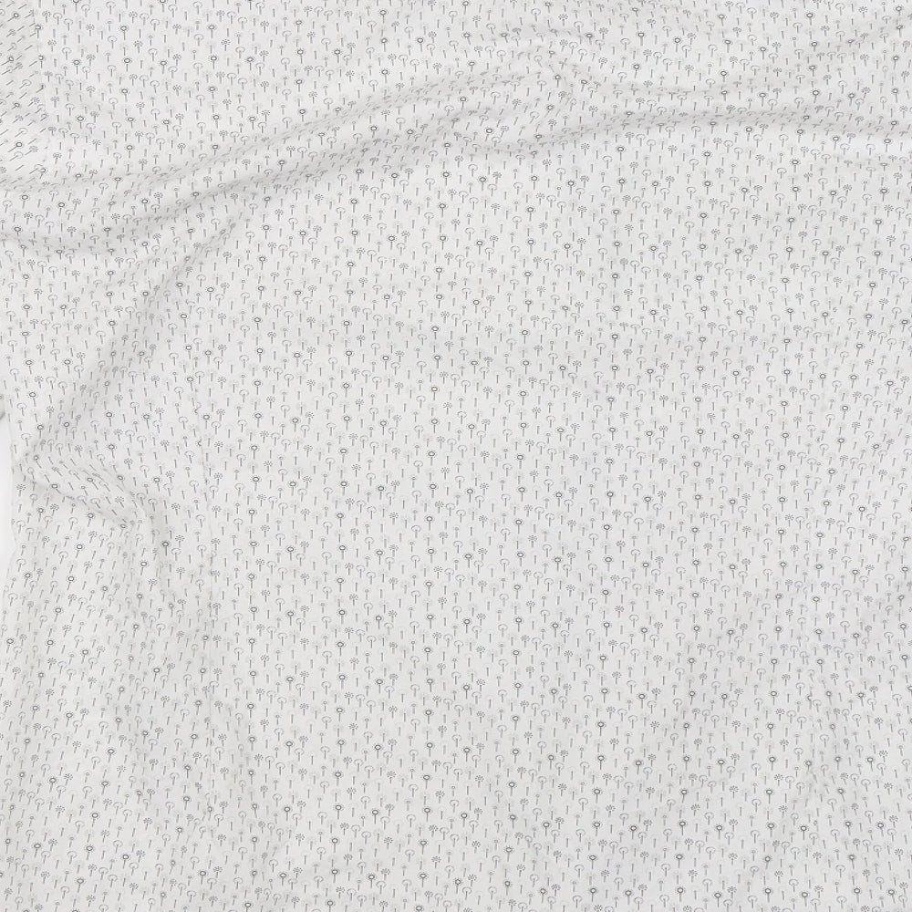 Red Herring Mens White Geometric Dress Shirt Size 42