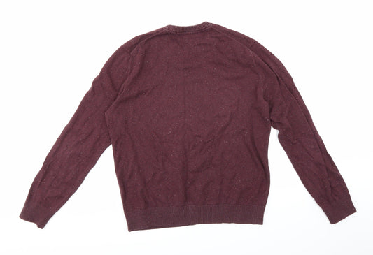 Preworn Mens Purple Knit Pullover Jumper Size L