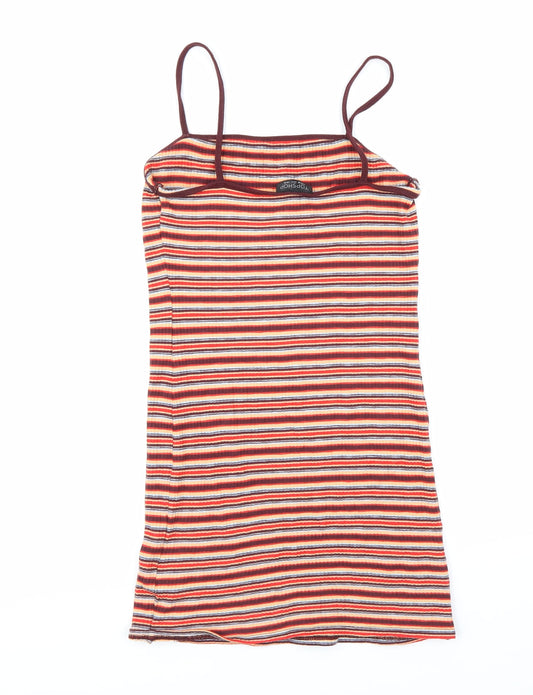 Topshop Womens Multicoloured Striped Mini Size 10
