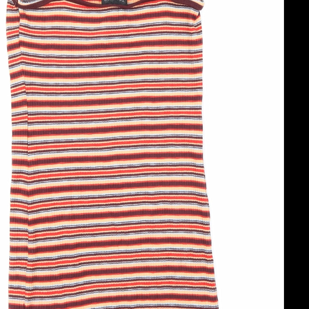 Topshop Womens Multicoloured Striped Mini Size 10