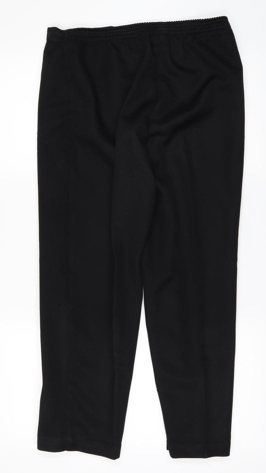 Womens UK Size 12 C&A Regular Fit Black Trousers