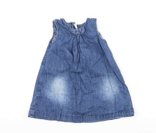 H&M Girls Blue Denim A-Line Size 2-3 Years