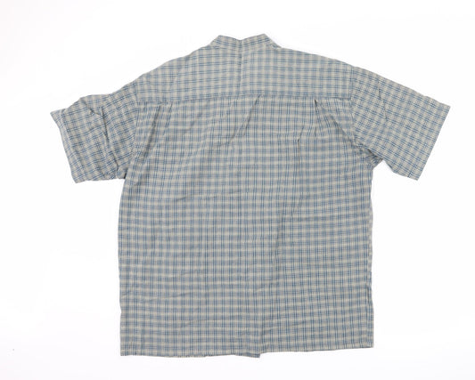 Stone River Mens Blue Check Button-Up Size XL