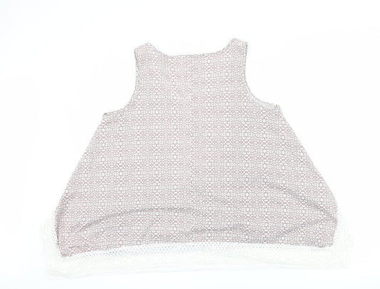 George Womens Purple Animal Print Basic Tank Size 16